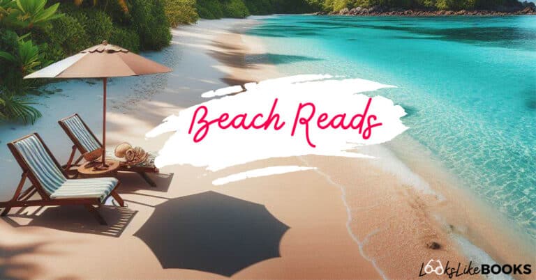 beach with lounge chairs and white splash with best beach reads