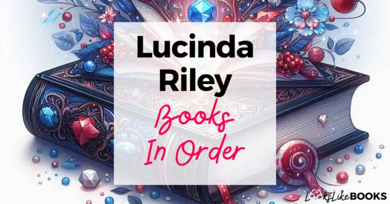 multicolor antique book with lucinda riley books in order on top