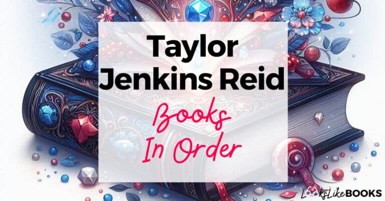 multicolor antique book with taylor jenkins reid books in order on top