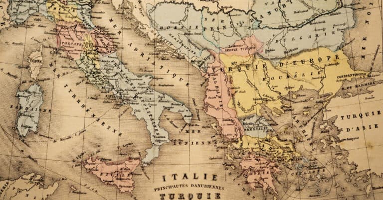 antique map with countries featured in lots of historical fiction books